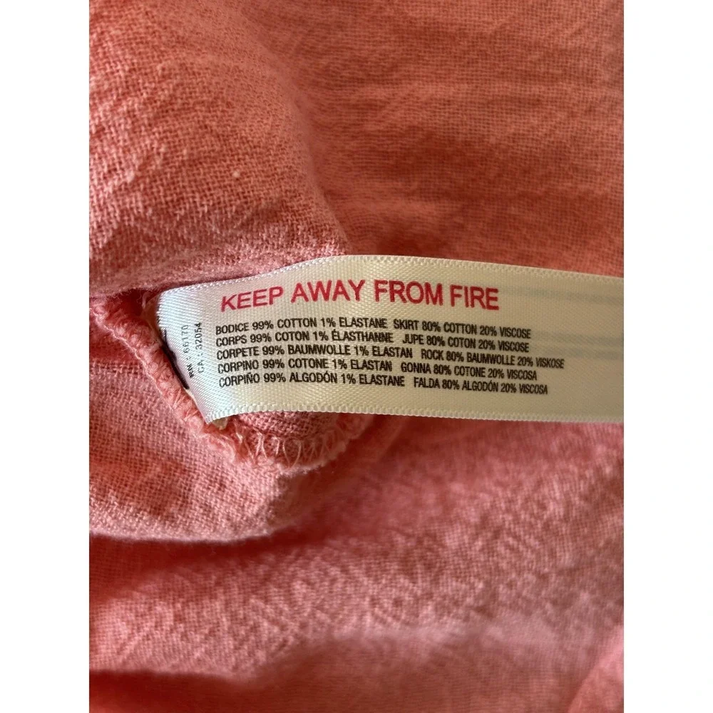 Free People Dress Womens Medium‎ Pink Square Neck Open Back Maxi Boho Sundress